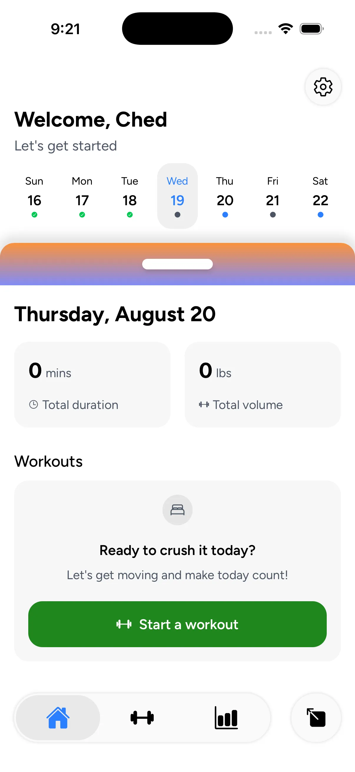 Chavo weekly schedule on the home screen
