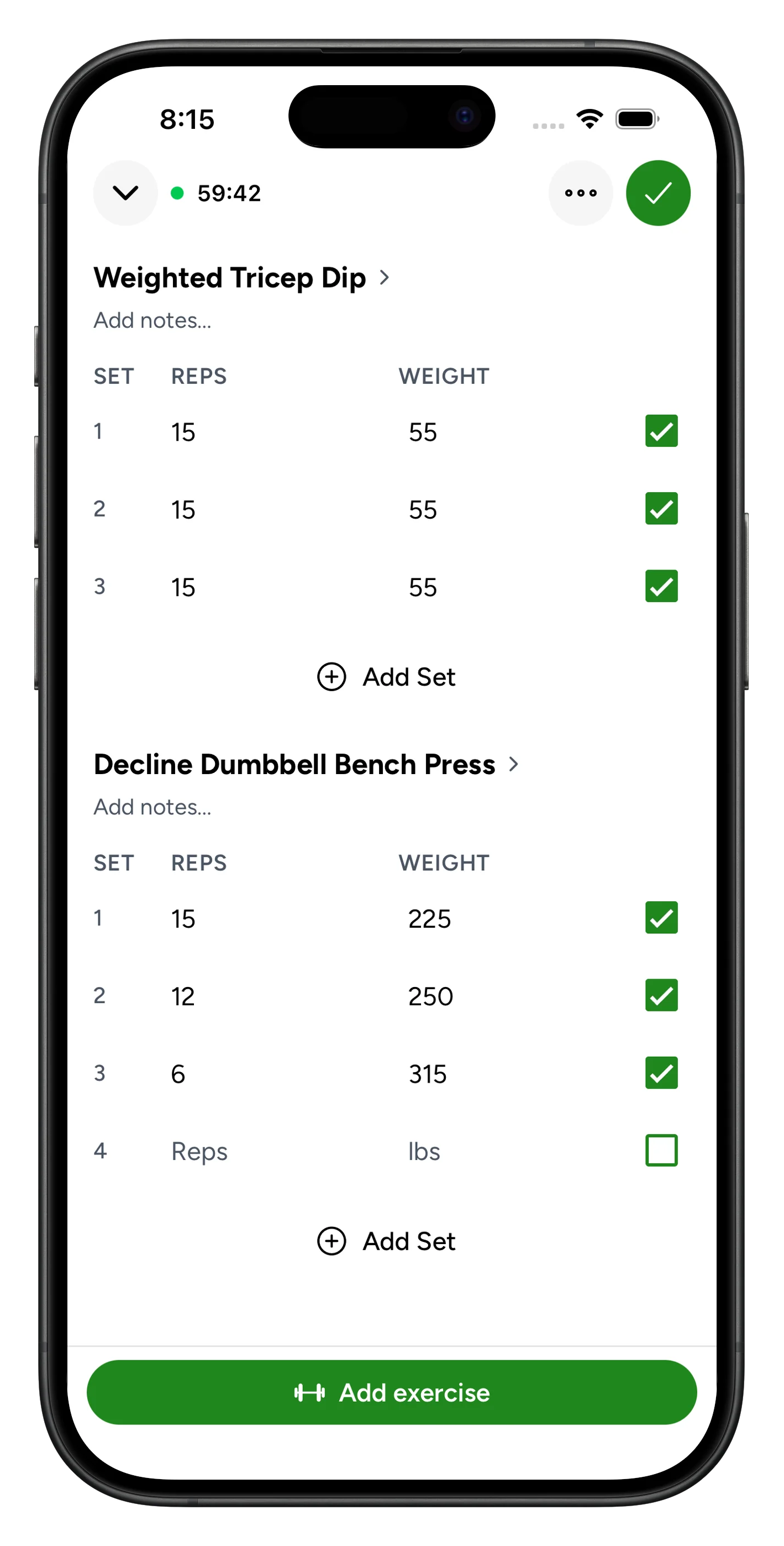 Chavo Workout Interface