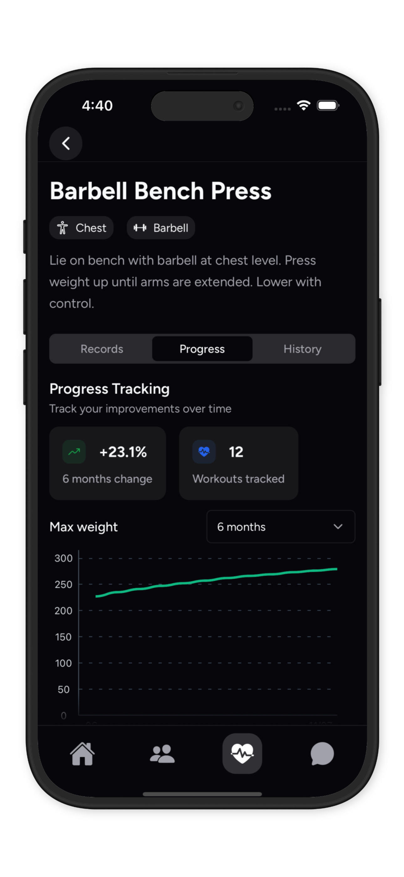 Workout Progress Interface